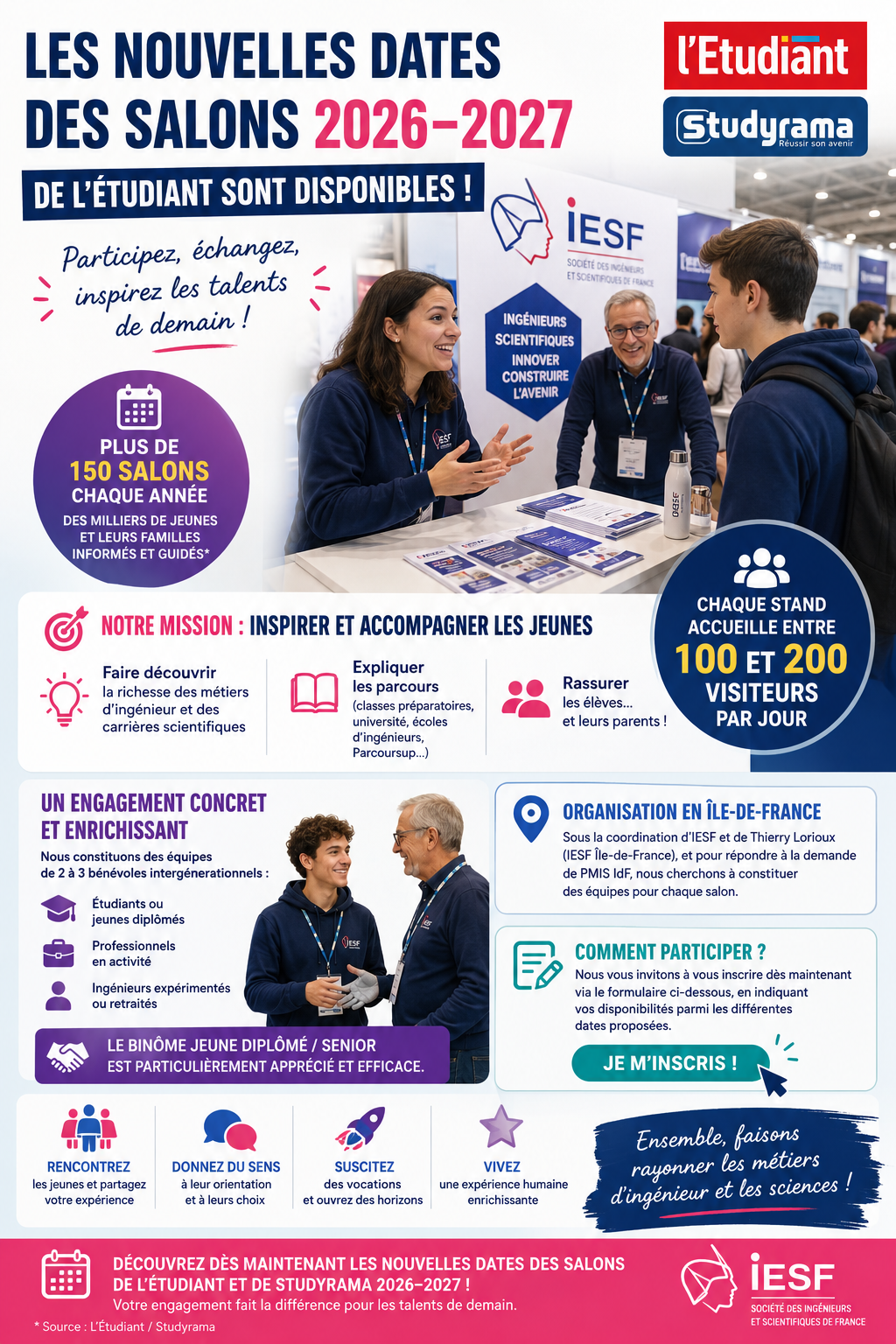 Nouvelles dates des salons 2026 2027 de l'Etudiant 
